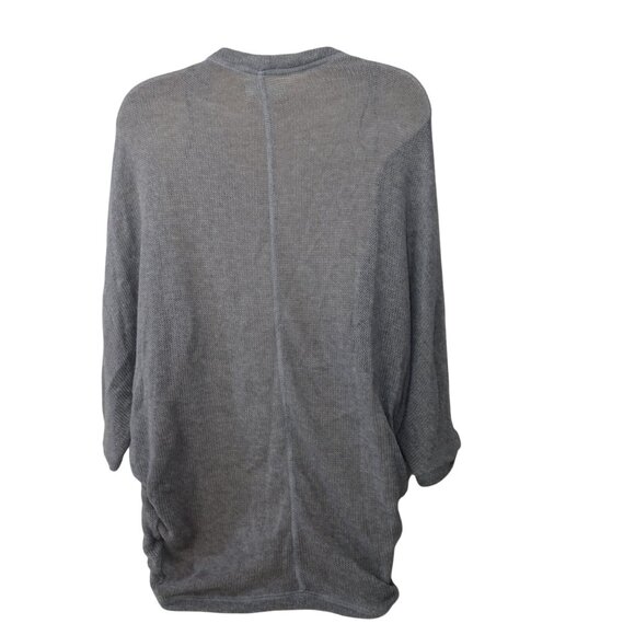 Aeropostale Gray Open Front Knit Cardigan Sweater Women Size L Dolman 3/4 Sleeve - Picture 3 of 8
